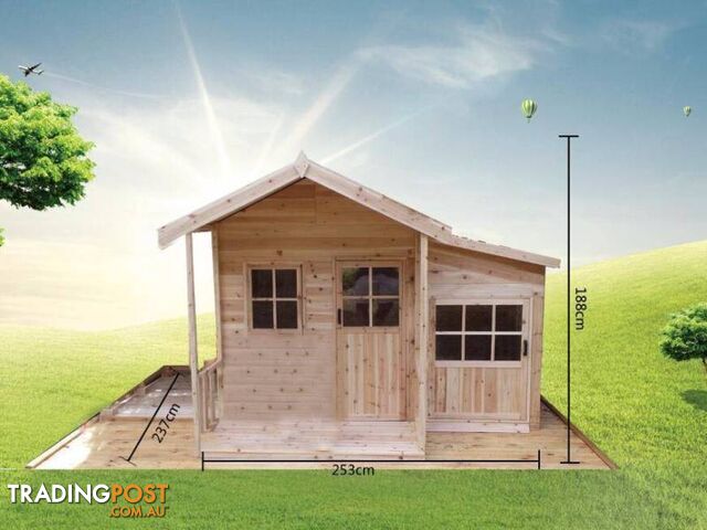 Large Cubby House Kid Children Playhouse Hard Wooden Solid Timber