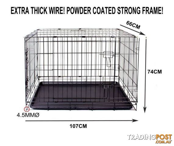Large 42"Dog Cage PET cat Crate Metal foldable training kennel - photo 2 of 7