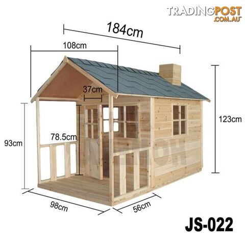 Kids Wooden Cubby House Outdoor Playhouse + Windows Sandpit - photo 4 of 10