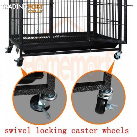 30" Heavy Duty Metal Tube Pet Puppy Dog Cage Crate on Castors - photo 3 of 7