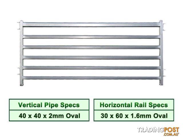 1.1M x 2.2M Sheep Panel Gate Heavy Duty Galvanised Steel Pig Goat - photo 3 of 8