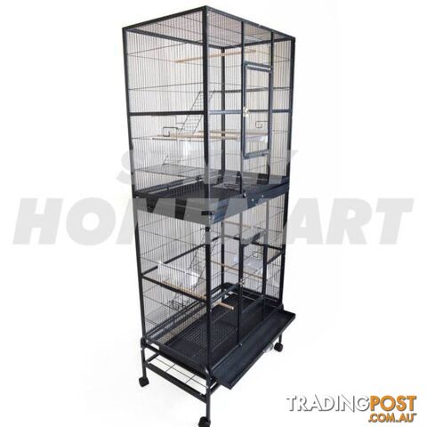 XLarge 187 CM Stand-Alone 2 Level Parrot Aviary Canary Bird Cage - photo 3 of 10