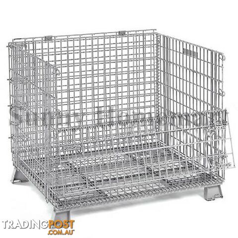 COLLAPSIBLE STACKABLE FOLDING WIRE MESH STILLAGE BASKET WAREHOUSE