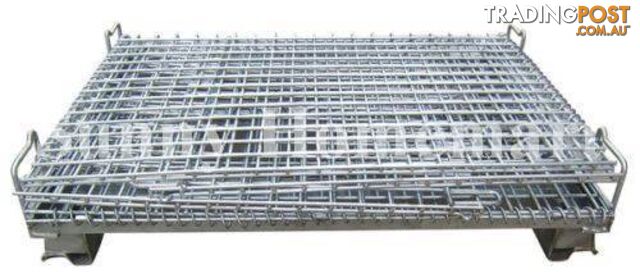 COLLAPSIBLE STACKABLE FOLDING WIRE MESH STILLAGE BASKET WAREHOUSE - photo 4 of 6