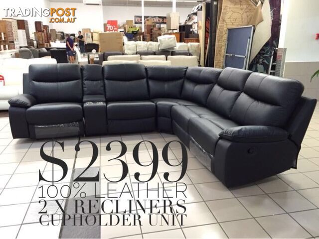 APOLLO Leather Corner Lounge - FURNITURE OUTLET