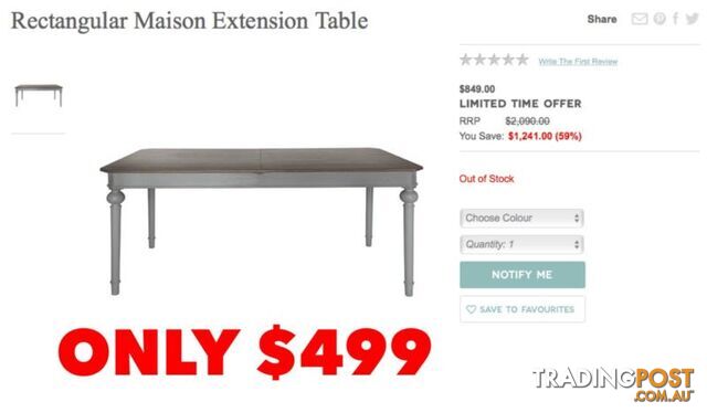 MAISON EXTENDABLE DINING TABLE