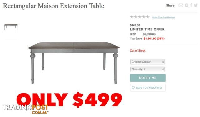 MAISON EXTENDABLE DINING TABLE