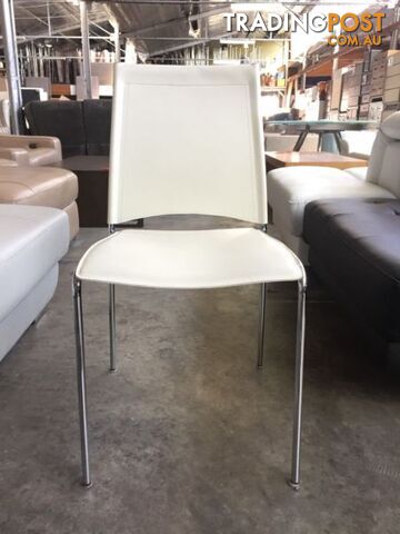 WHITE LEATHER DINING CHAIR - photo 3 of 5