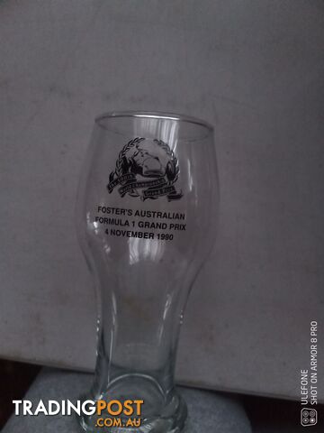 Fosters Australian formula 1 Grand Prix drinking glasses