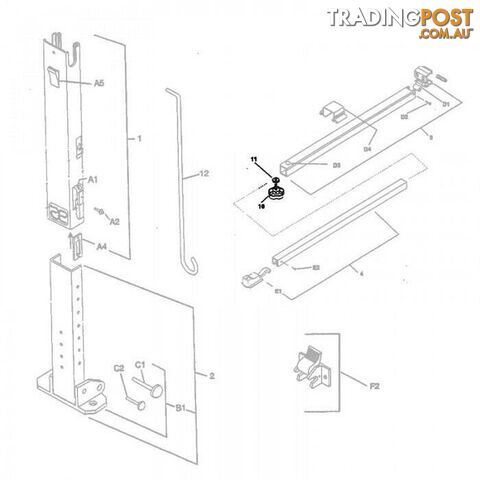 Adjustable Arm Knob & Nut to suit Dometic A&E 8300/8500/8700/9000 Awnings