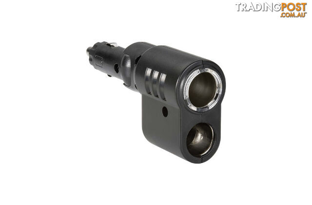 Narva Cigarette Lighter Plug with Adjustable Twin Accessory Sockets and Lighter Fixture