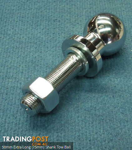 Towball 50mm Chrome - 2.5 Ton Rate - Shank 75mm long