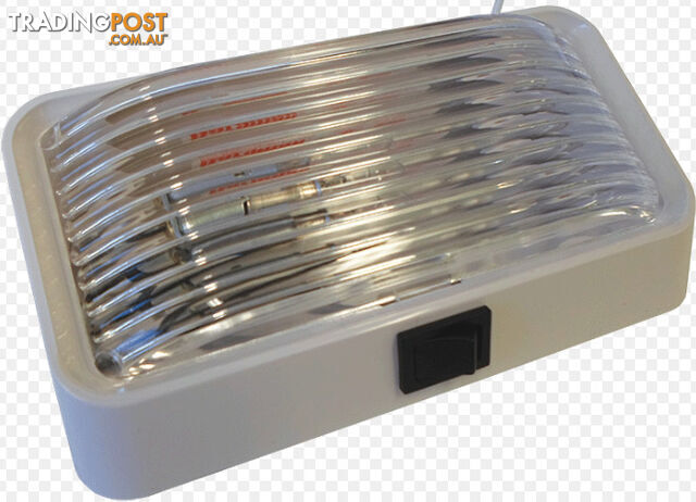 Porch Light C/W Switch White Base-Clear Lens 12V.