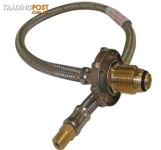 S/S Flexible Hose 600mm with H/Wheel for Double Bottle Kit Pol x 7/16 I/Flare. 6SHW0600