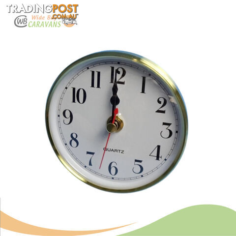 Wall Clock - 100mm Diameter - Gold & White