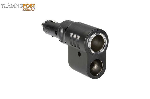 Narva Cigarette Lighter Plug with Adjustable Twin Accessory Sockets and Lighter Fixture