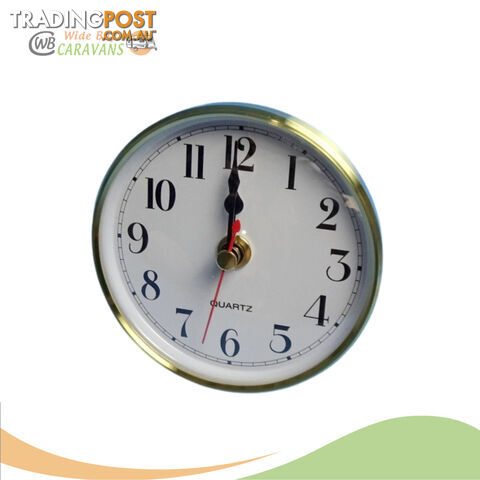 Wall Clock - 100mm Diameter - Gold & White