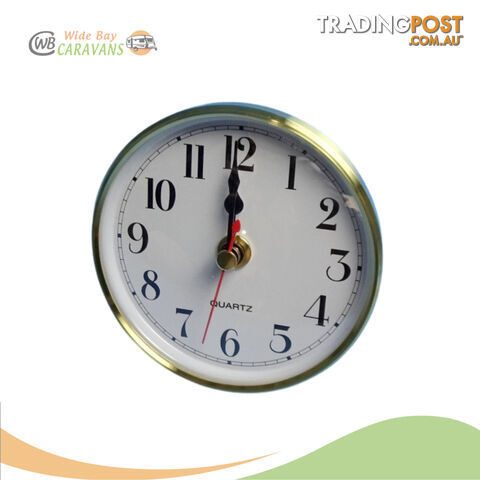 Wall Clock - 100mm Diameter - Gold & White