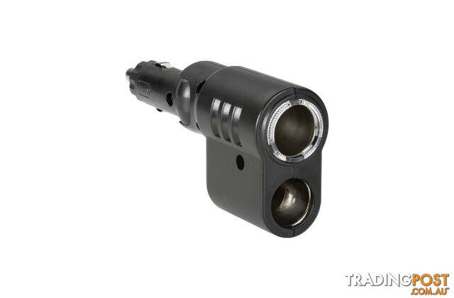 Narva Cigarette Lighter Plug with Adjustable Twin Accessory Sockets and Lighter Fixture