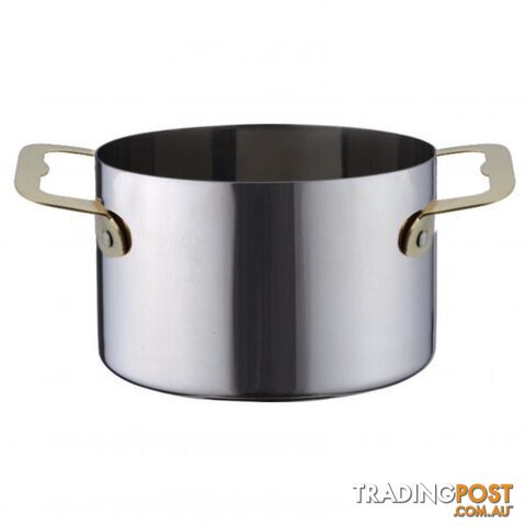 Chef Inox Miniatures-Casserole 100X60Mm18/10 With Brass Handle - MPN: 3365