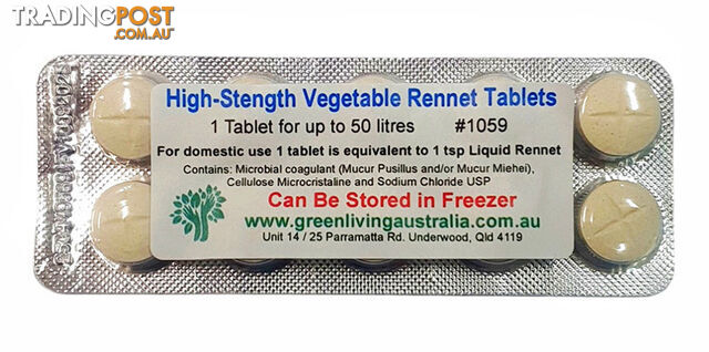 Vegetable Rennet - 10 High-Strength Tablets - MPN: 1059