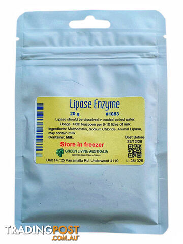 Lipase Powder - 20 grams - Green Living Australia - MPN: 1083