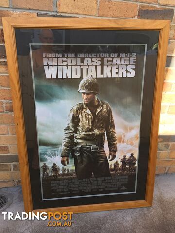 WINDTALKERS NICOLAS CAGE FILM FRAMED MOVIE POSTER