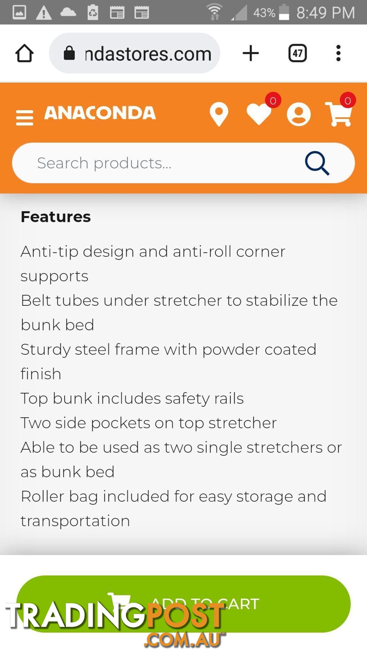 camping bunk bed double