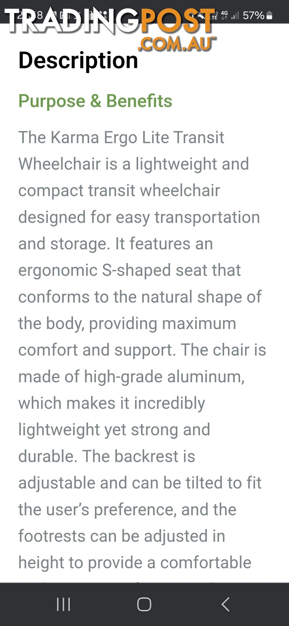 Transit wheelchair KARMA