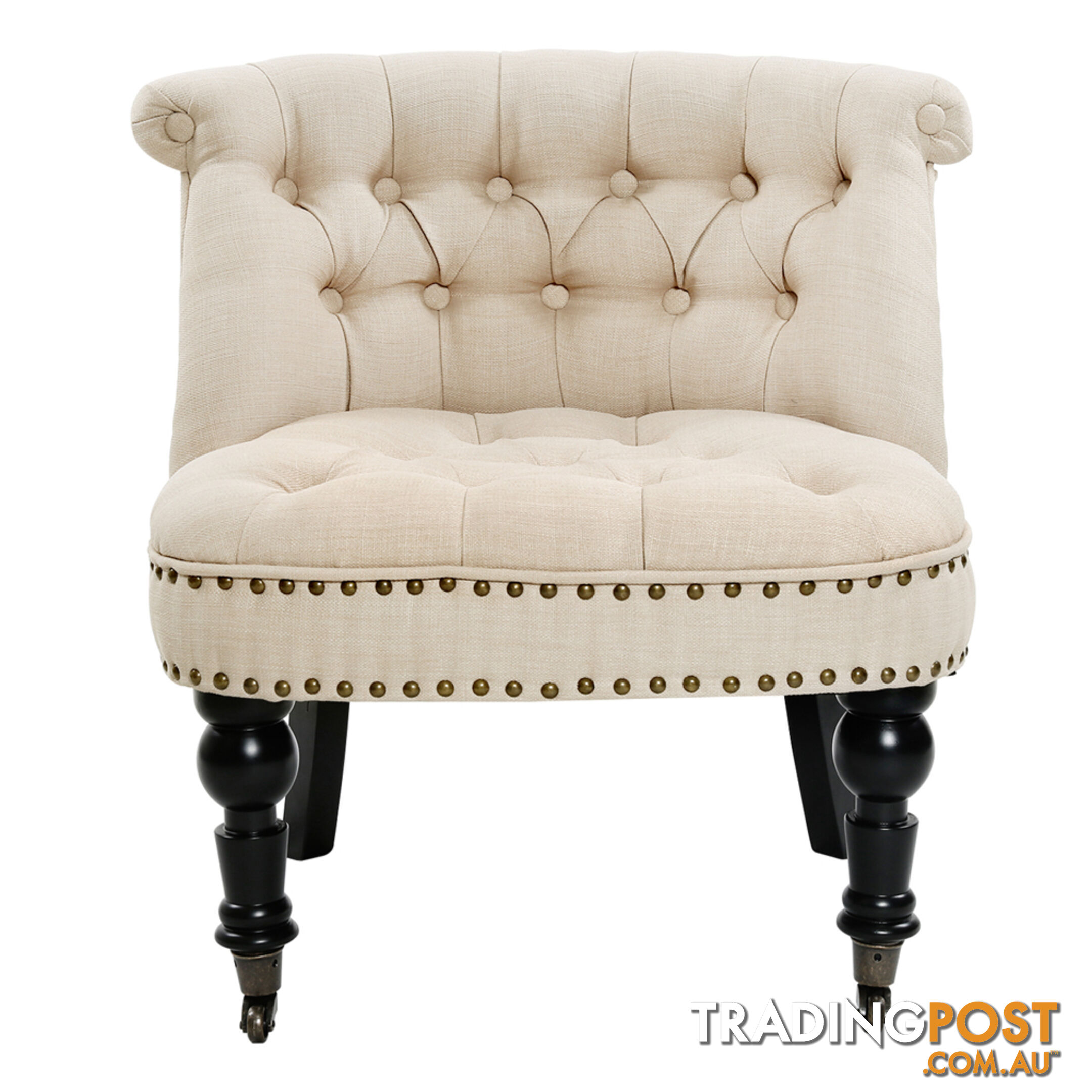 Lorraine Chair French Provincial Linen Fabric Sofa Amber Taupe