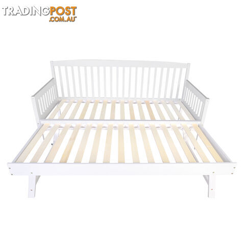 Wooden Sofa Bed Frame Single White