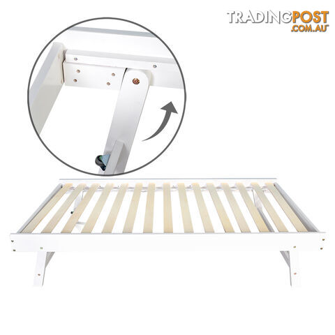 Wooden Sofa Bed Frame Single White