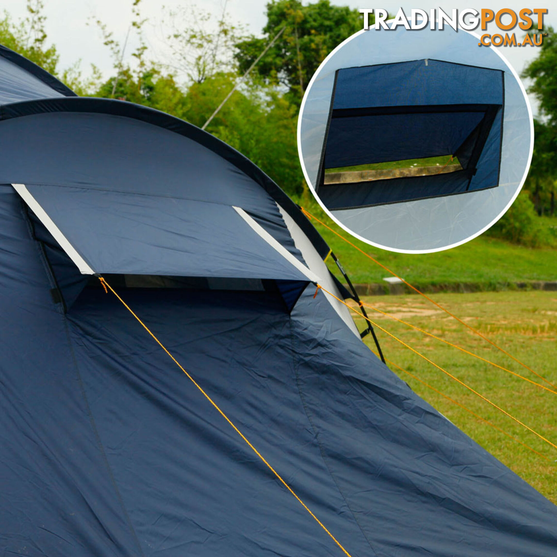 12 Person Family Camping Tent Navy Grey