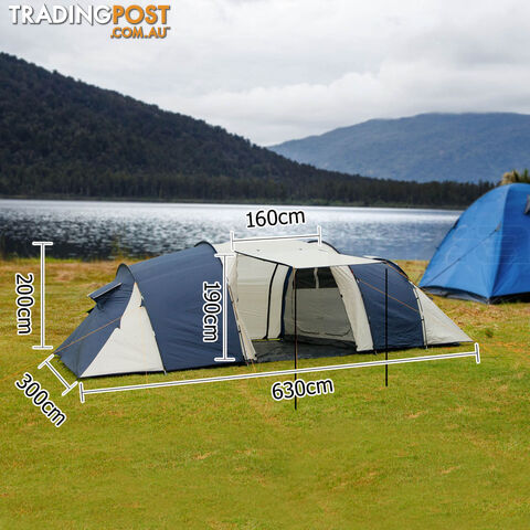 12 Person Family Camping Tent Navy Grey