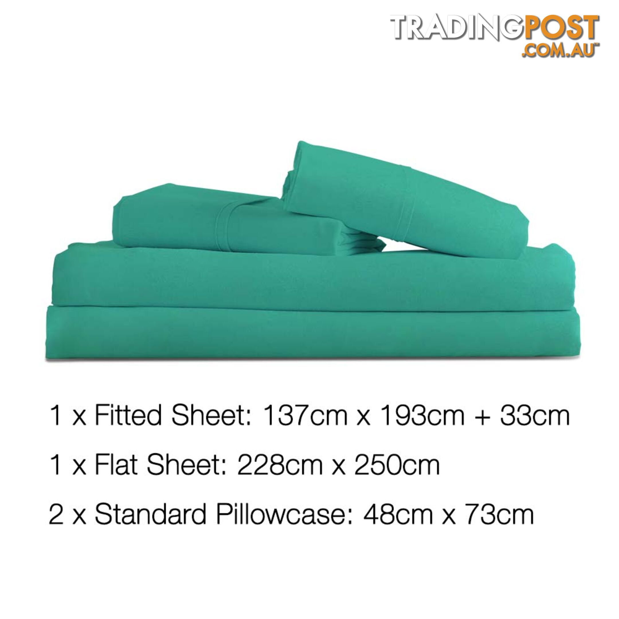 4 Piece Microfibre Sheet Set Double_ÑÐ Aqua