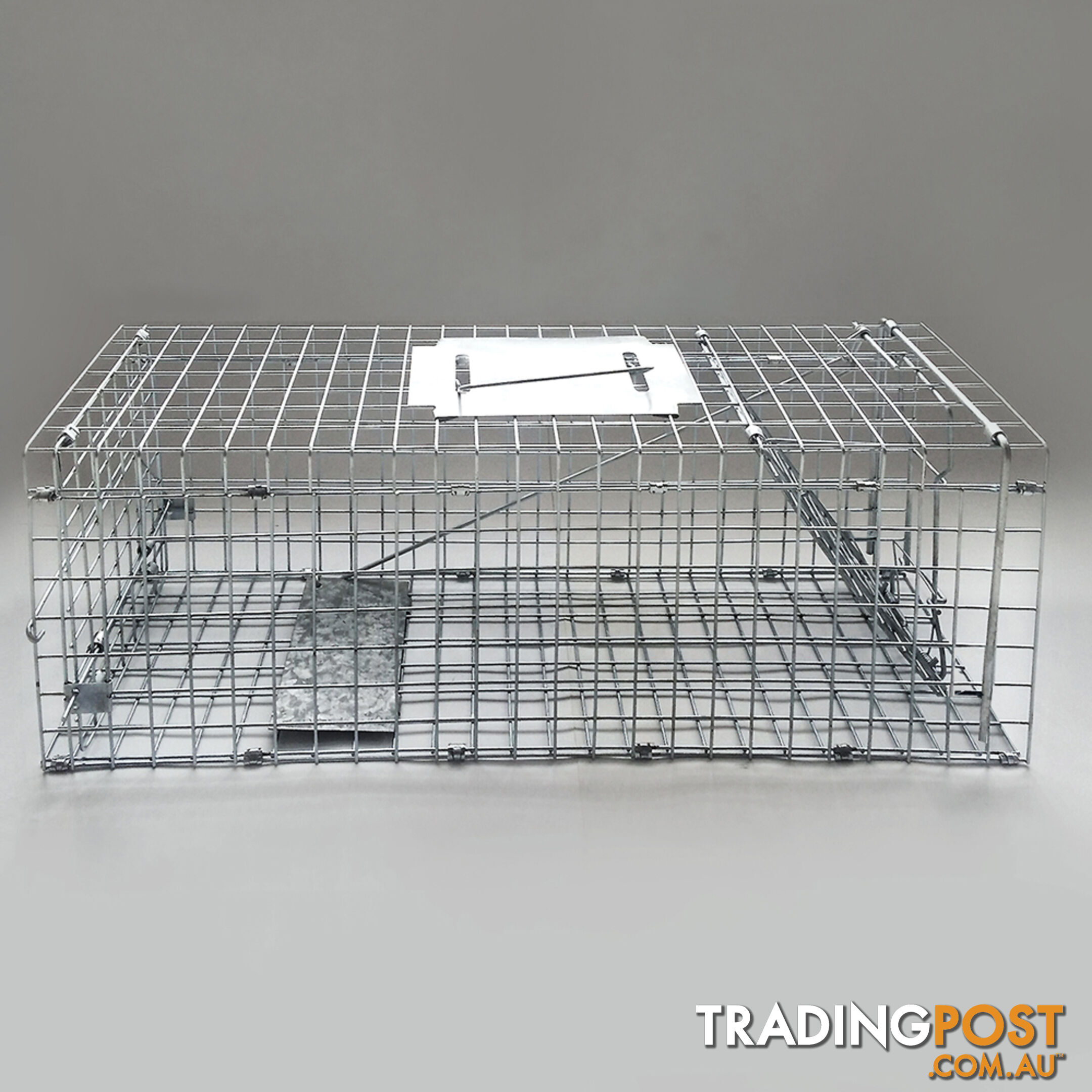 Humane Animal Trap Cage 108 x 40 x 45cm Silver