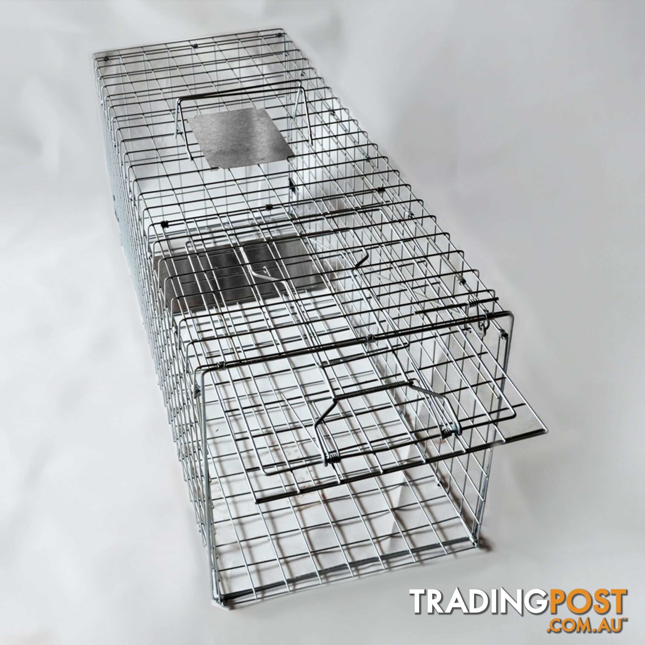 Humane Animal Trap Cage 108 x 40 x 45cm Silver