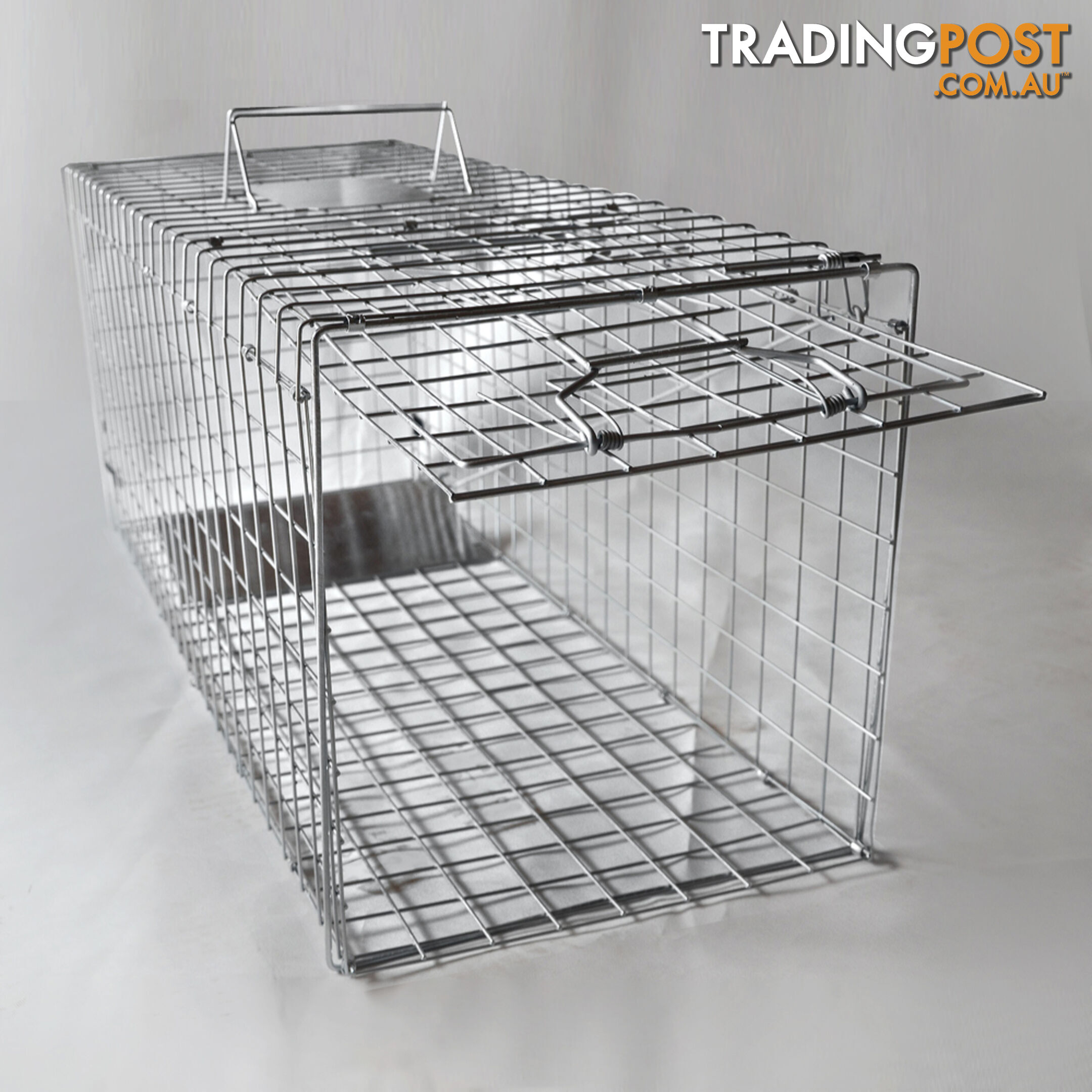 Humane Animal Trap Cage 108 x 40 x 45cm Silver