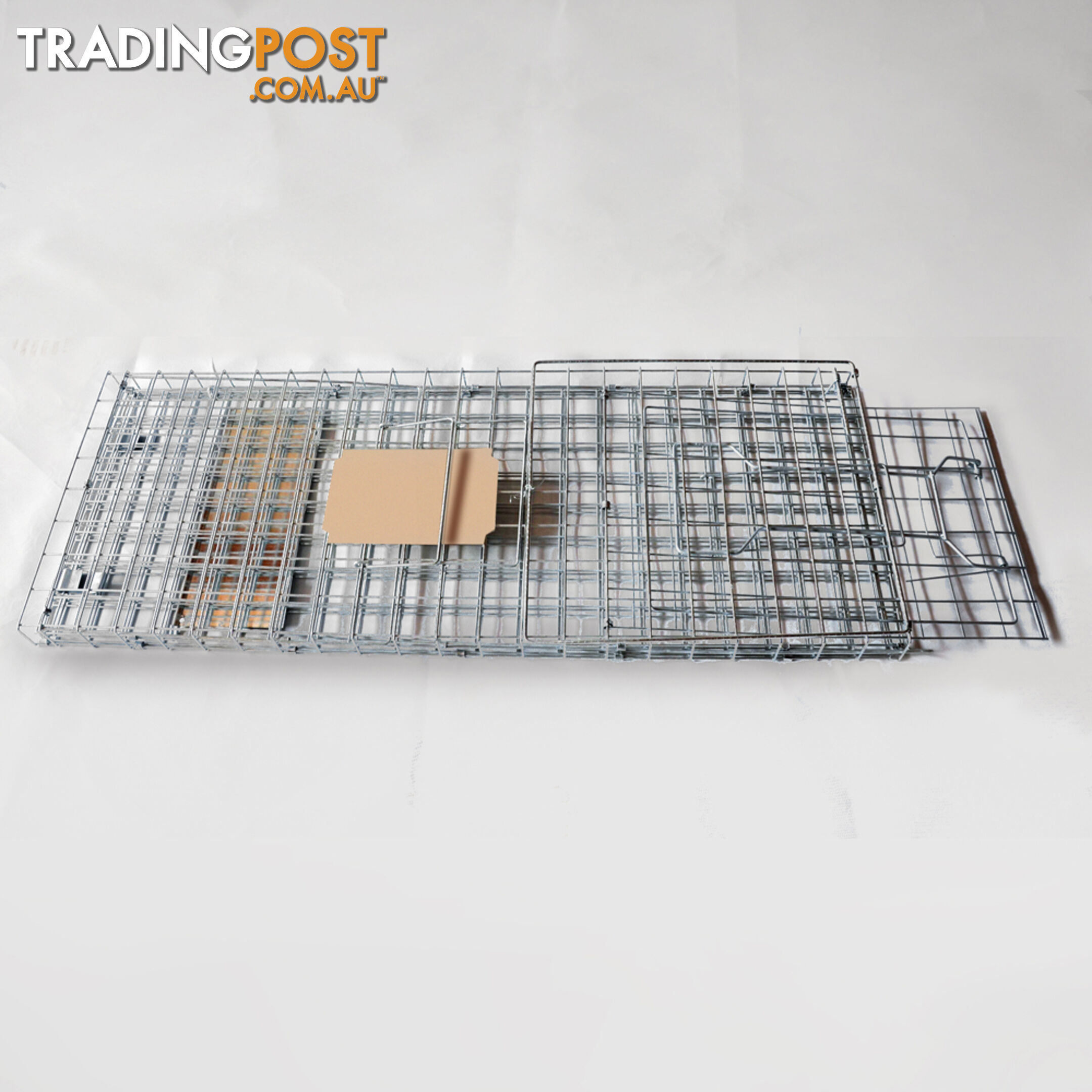 Humane Animal Trap Cage 108 x 40 x 45cm Silver