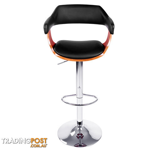 PU Leather Wooden Kitchen Bar Stool Black