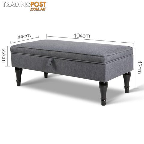 Linen Fabric Storage Ottoman _ÑÐ Grey