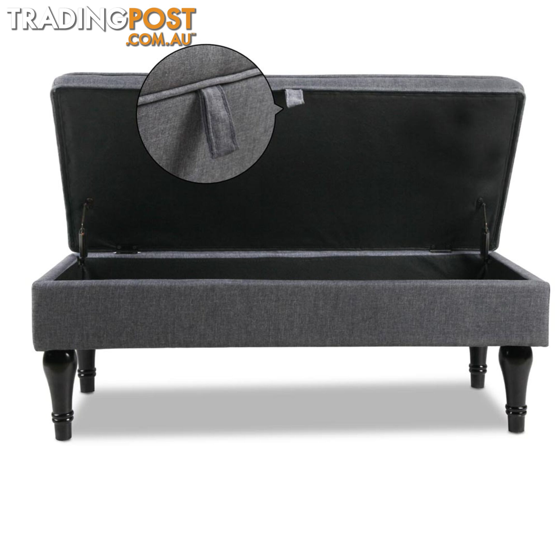 Linen Fabric Storage Ottoman _ÑÐ Grey