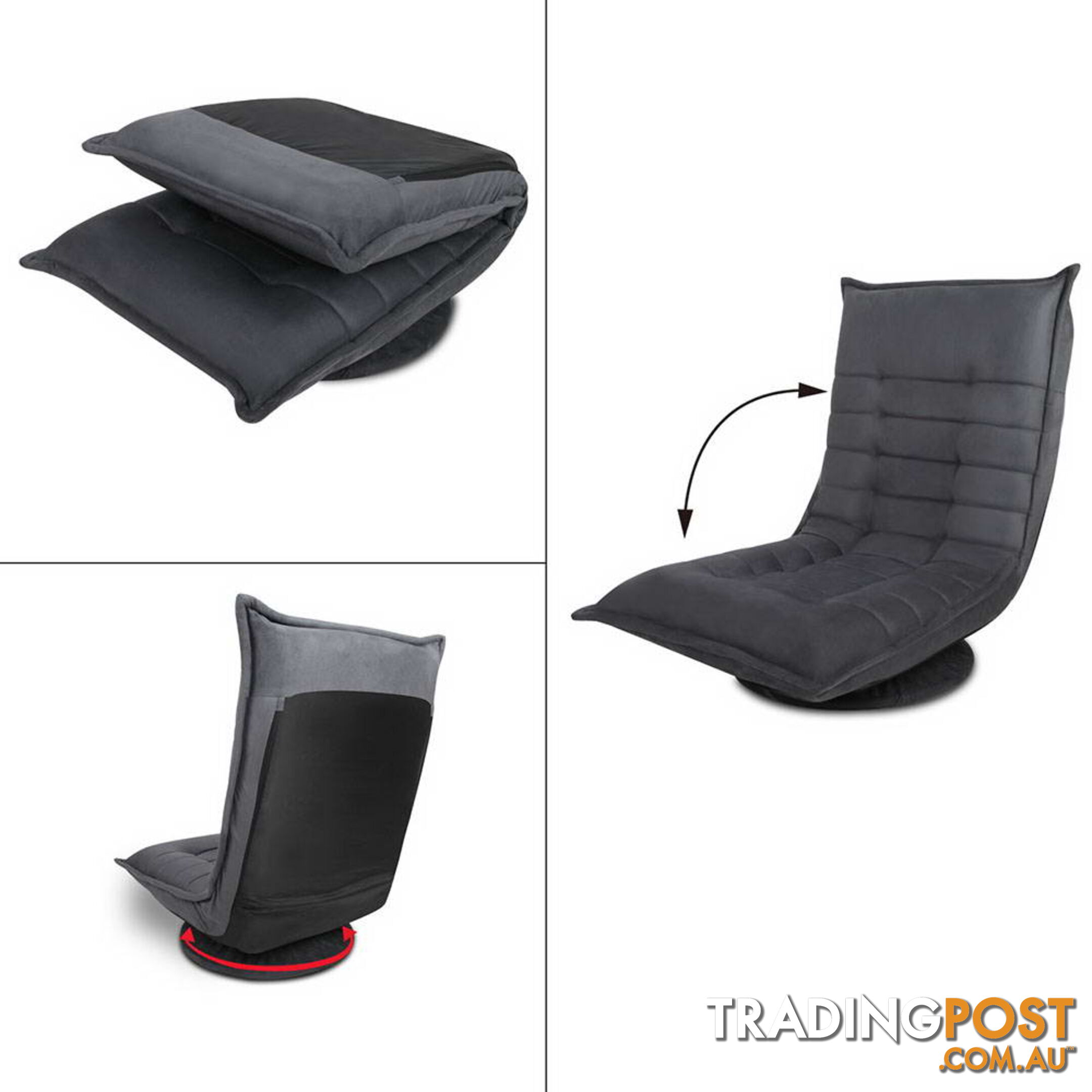 Single Size Lounge Chair - Charcoal