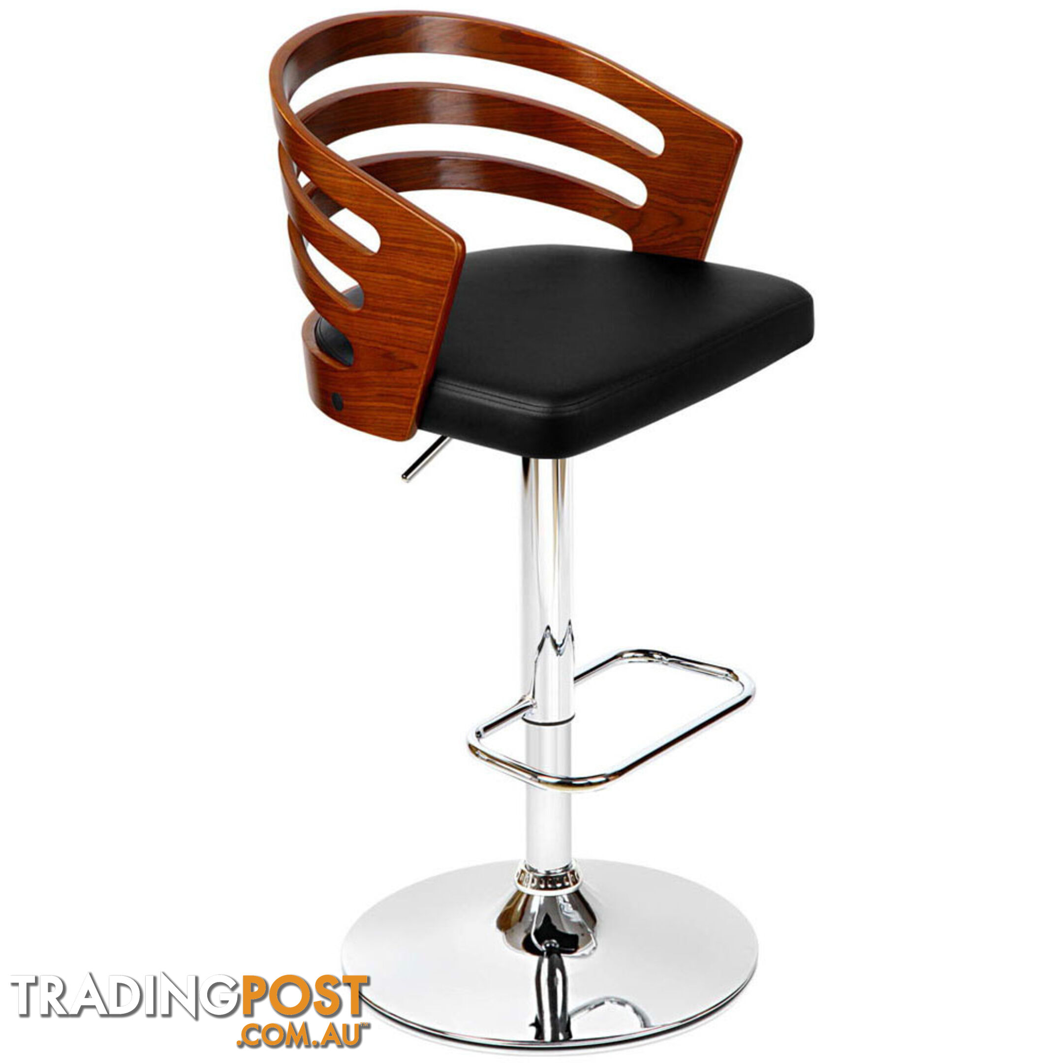 Wooden Bar PU Leather Stool
