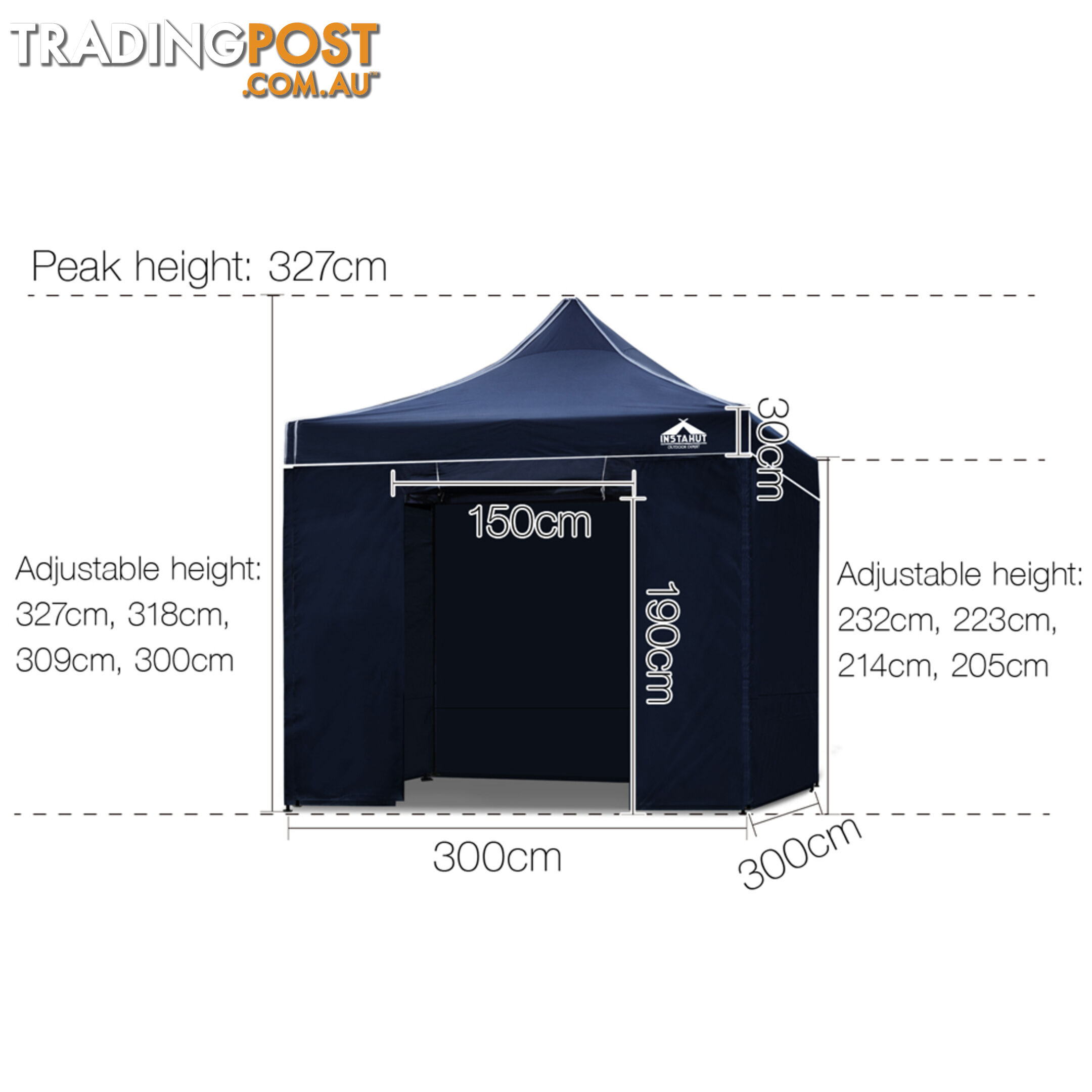 3x3 Pop Up Gazebo Hut with Sandbags Navy