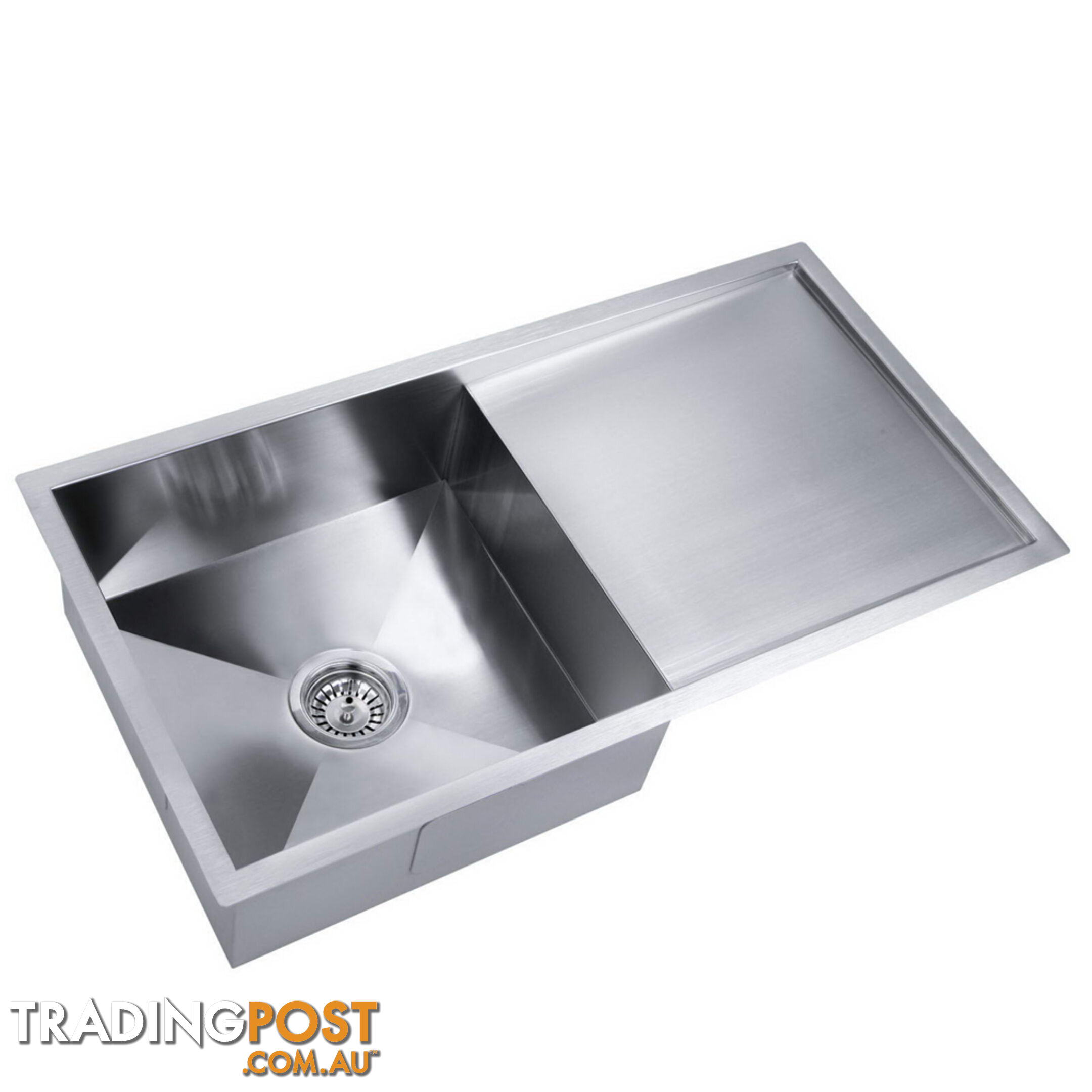 Stainless Steel Kitchen/Laundry Sink w/ Strainer Waste 870x450mm