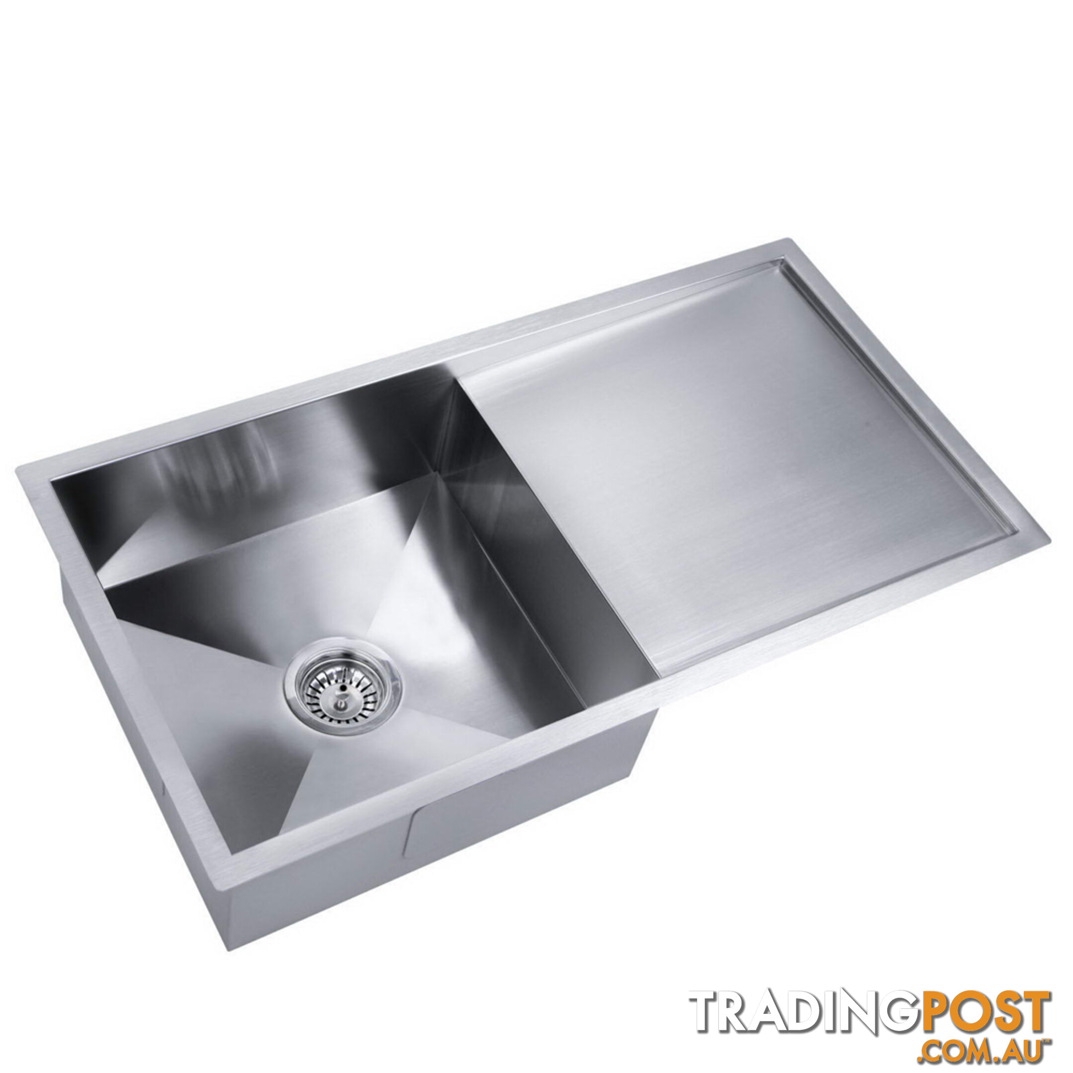 Stainless Steel Kitchen/Laundry Sink w/ Strainer Waste 870x450mm