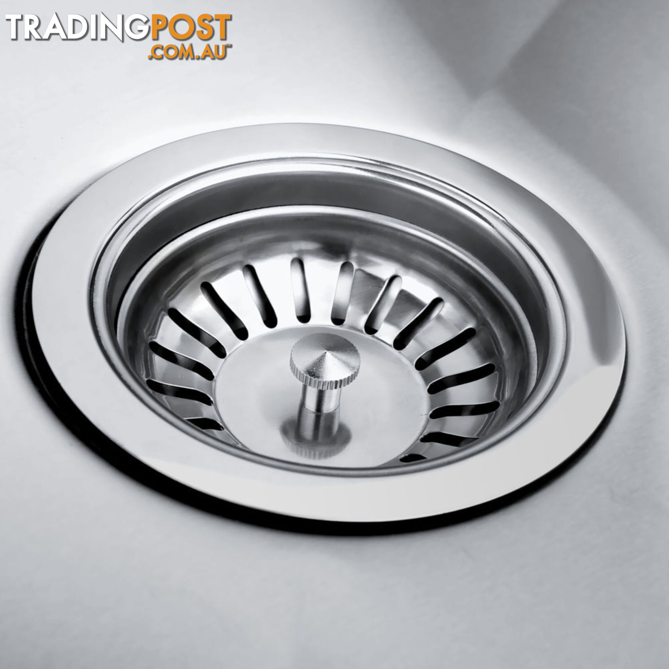 Stainless Steel Kitchen/Laundry Sink w/ Strainer Waste 870x450mm