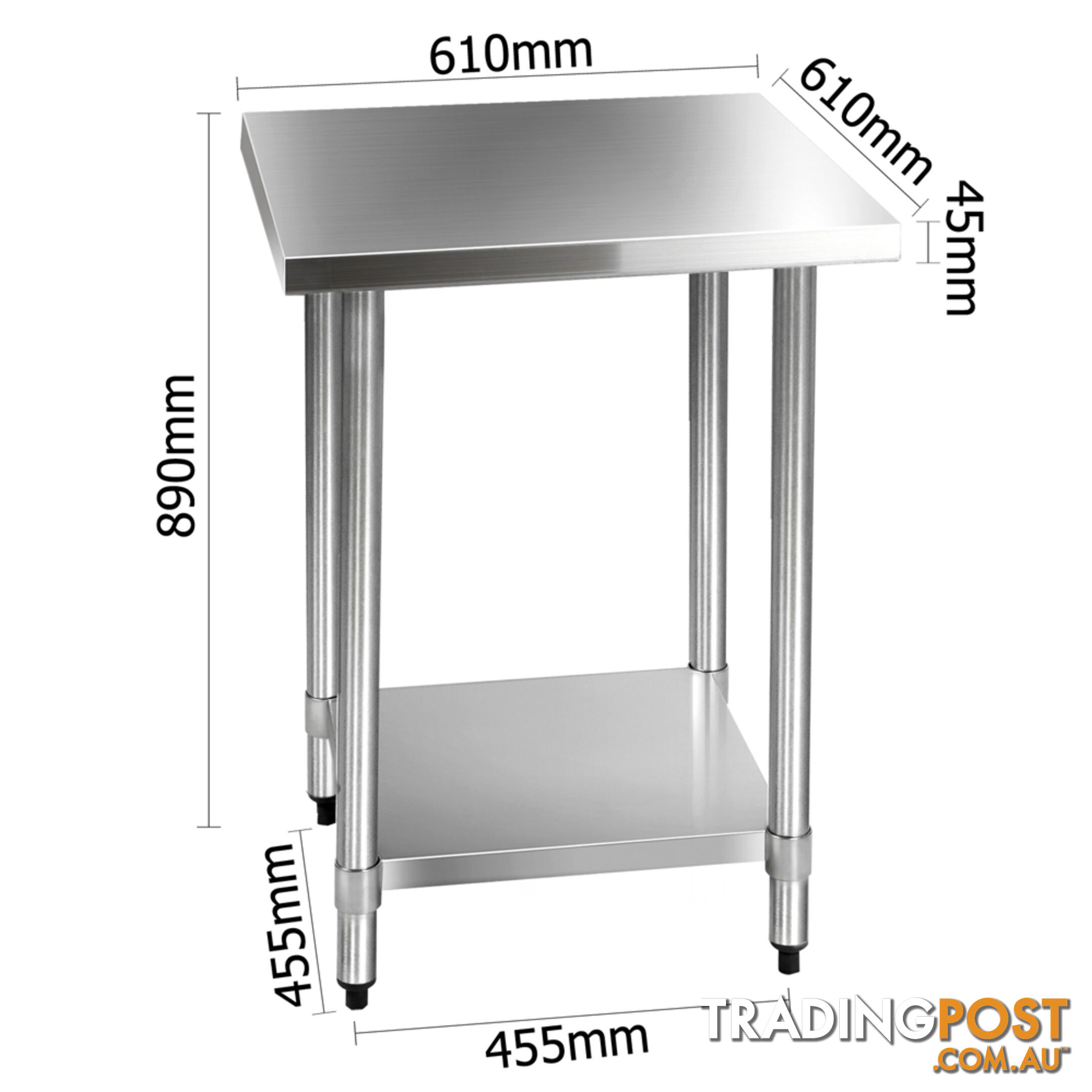 430 Stainless Steel Kitchen Work Bench Table 610mm