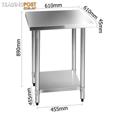 430 Stainless Steel Kitchen Work Bench Table 610mm